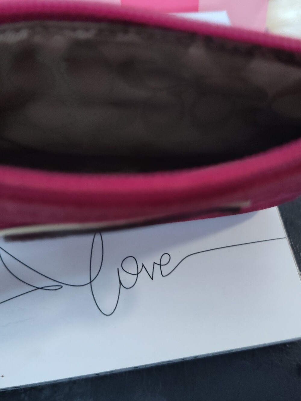 Coach Vintage Pink Suede Wristlet Y2K Varsity C Logo Bag Berry Leatherware 1941 - Picture 4 of 7